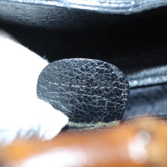 GUCCI Bamboo Hand Bag Suede 2way Black 000 122 0316 Auth 71504 - Picture 12 of 16